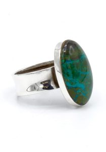 Guaina zilveren ring met Chrysocolla