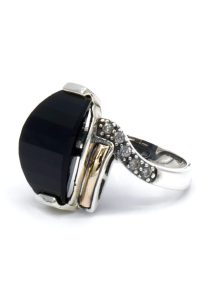 Luxe onyx ring met goud en zilver