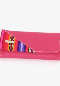 Peruaans-design portemonnee pink