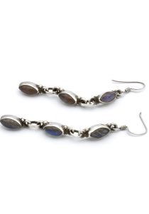 Zilveren oorbellen met Andes opaal